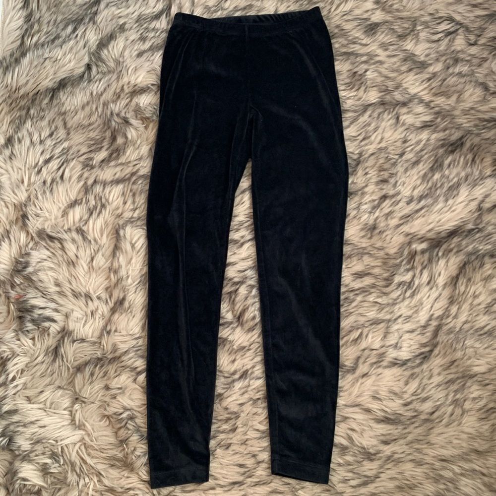 Old Navy Velour Cozy Leggings Pants M Black